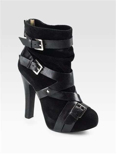 michael kors black suede boots|Michael Kors platform boots.